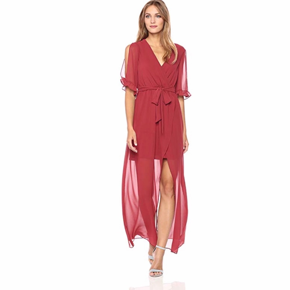 BCBGeneration Ruffle Sleeve Maxi Dress